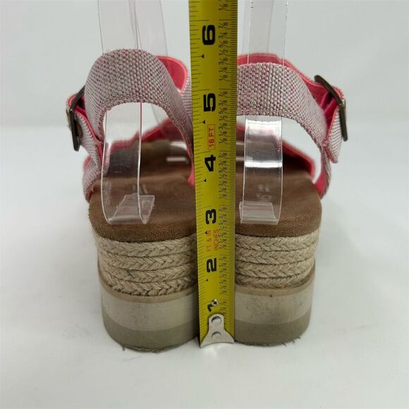 TOMS Women's Pink Espadrille Slingback Wedge Platform Sandals Size 8.5 - Picture 6 of 9